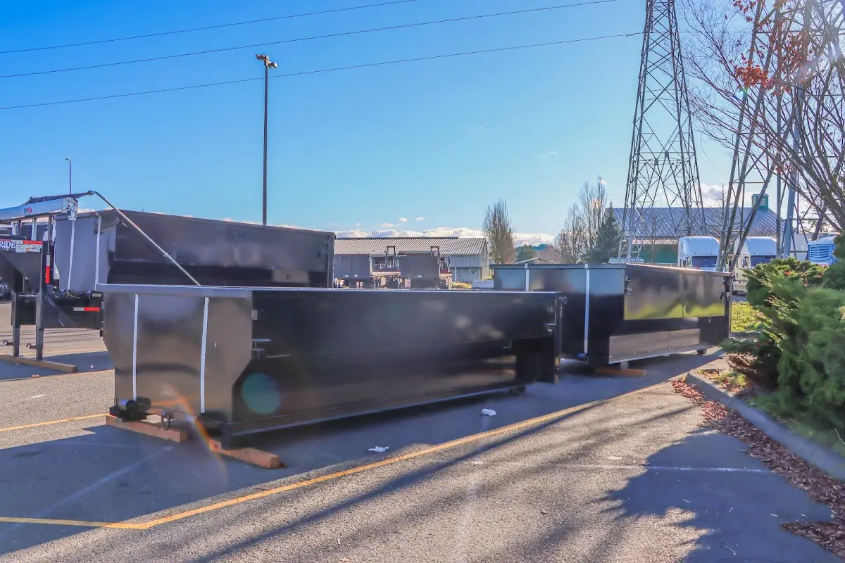 Roll-off dumpster ready for waste disposal at job site for Roll Off Dumpster Rental in Snowflake